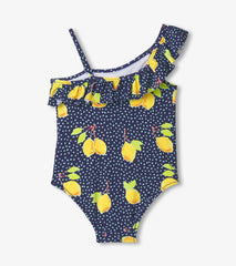 Hatley Girls Fresh Lemons Ruffle Trim Swimsuit