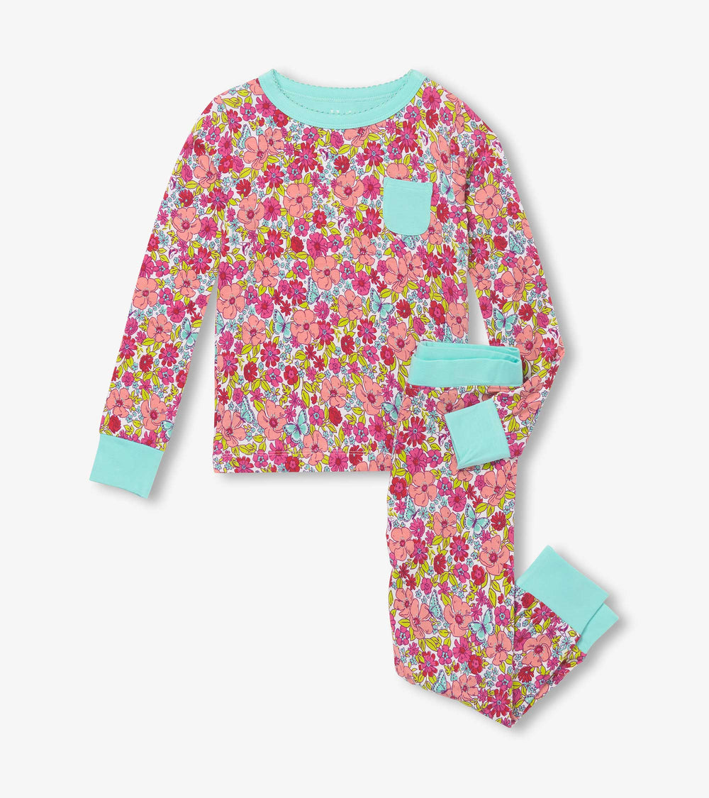 Hatley Girls Groovy Flowers Bamboo Pajama Set