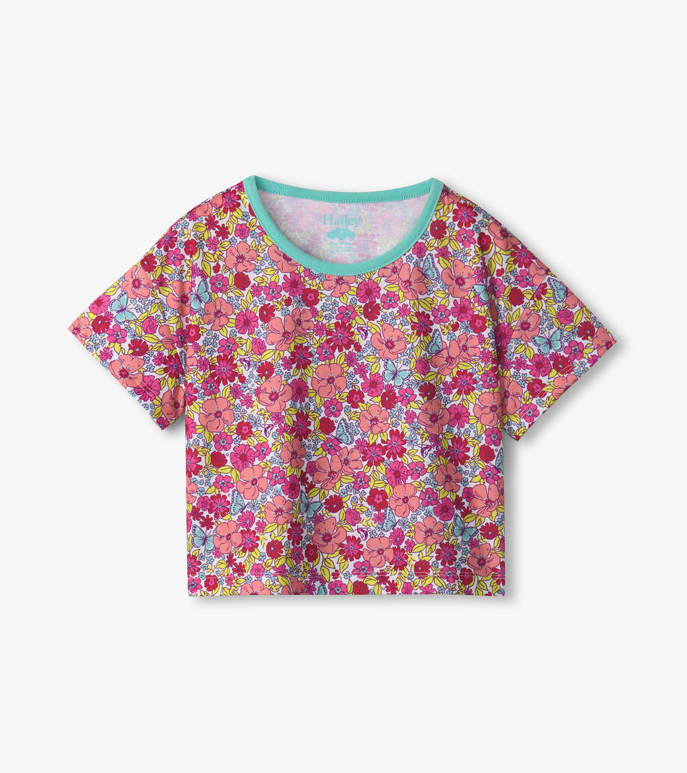 Hatley Girls Groovy Flowers Tee and Shorts Pajama Set