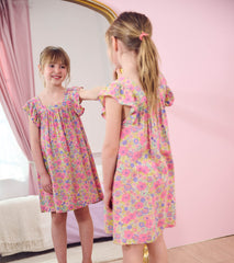 Hatley Girls Groovy Flowers Flutter Puff Dress