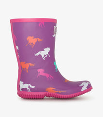 Hatley Girls Leaping Horses Packable Rain Boots