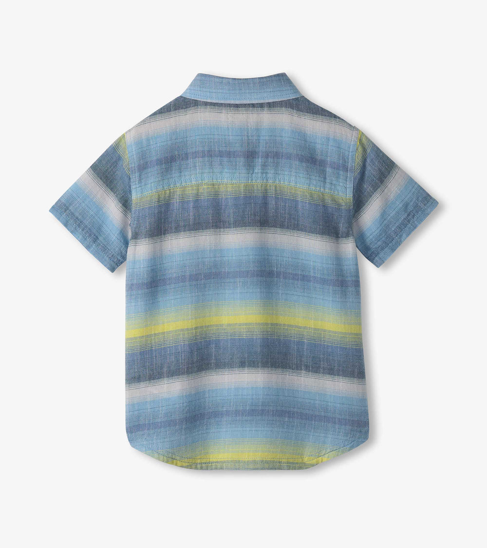 Hatley Boys Lime Green Stripes Button Down Shirt