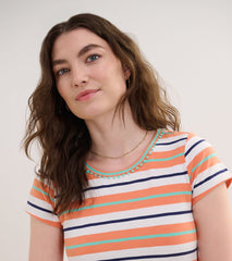 Hatley Cici A-Line Dress - Melon Stripes