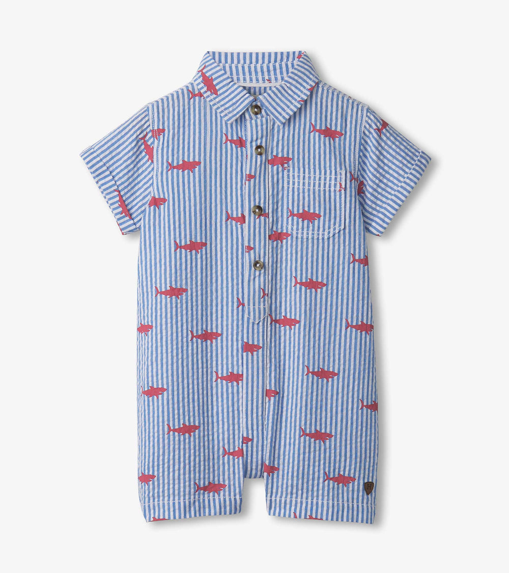 Hatley Baby & Toddler Boys Shark Silhouette Woven Romper