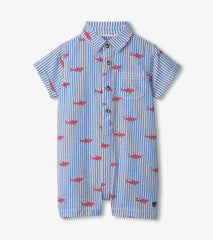 Hatley Baby & Toddler Boys Shark Silhouette Woven Romper