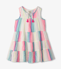Hatley Girls Neon Stripes Tiered Dress