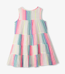 Hatley Girls Neon Stripes Tiered Dress