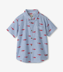 Hatley Boys Shark Silhouette Button Down Shirt