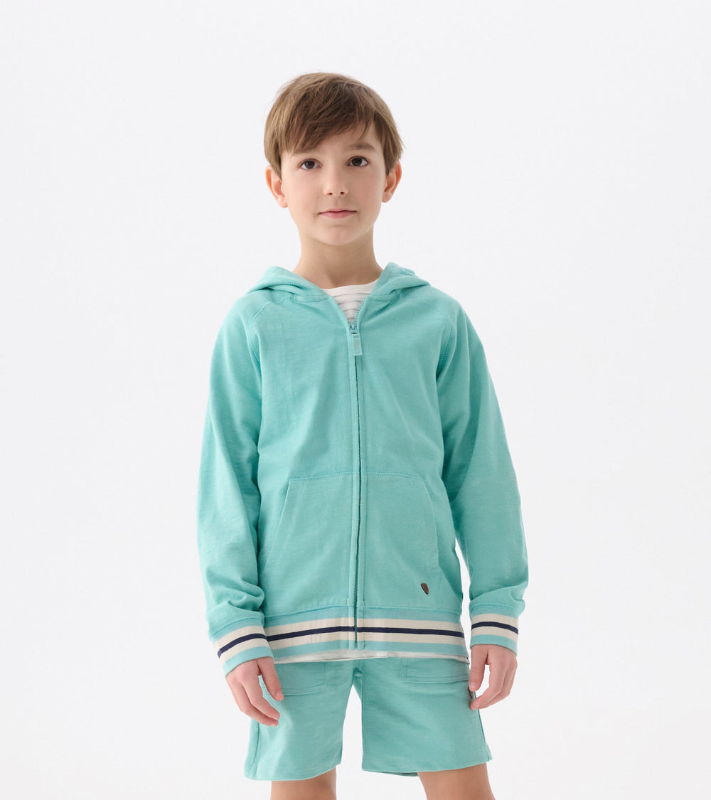 Hatley Boys Nile Blue Zip-Up Hoodie