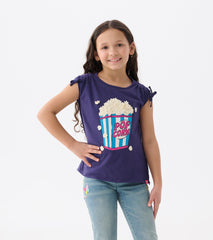Hatley Girls Pop Corn Cinched Cinched Shoulder Top
