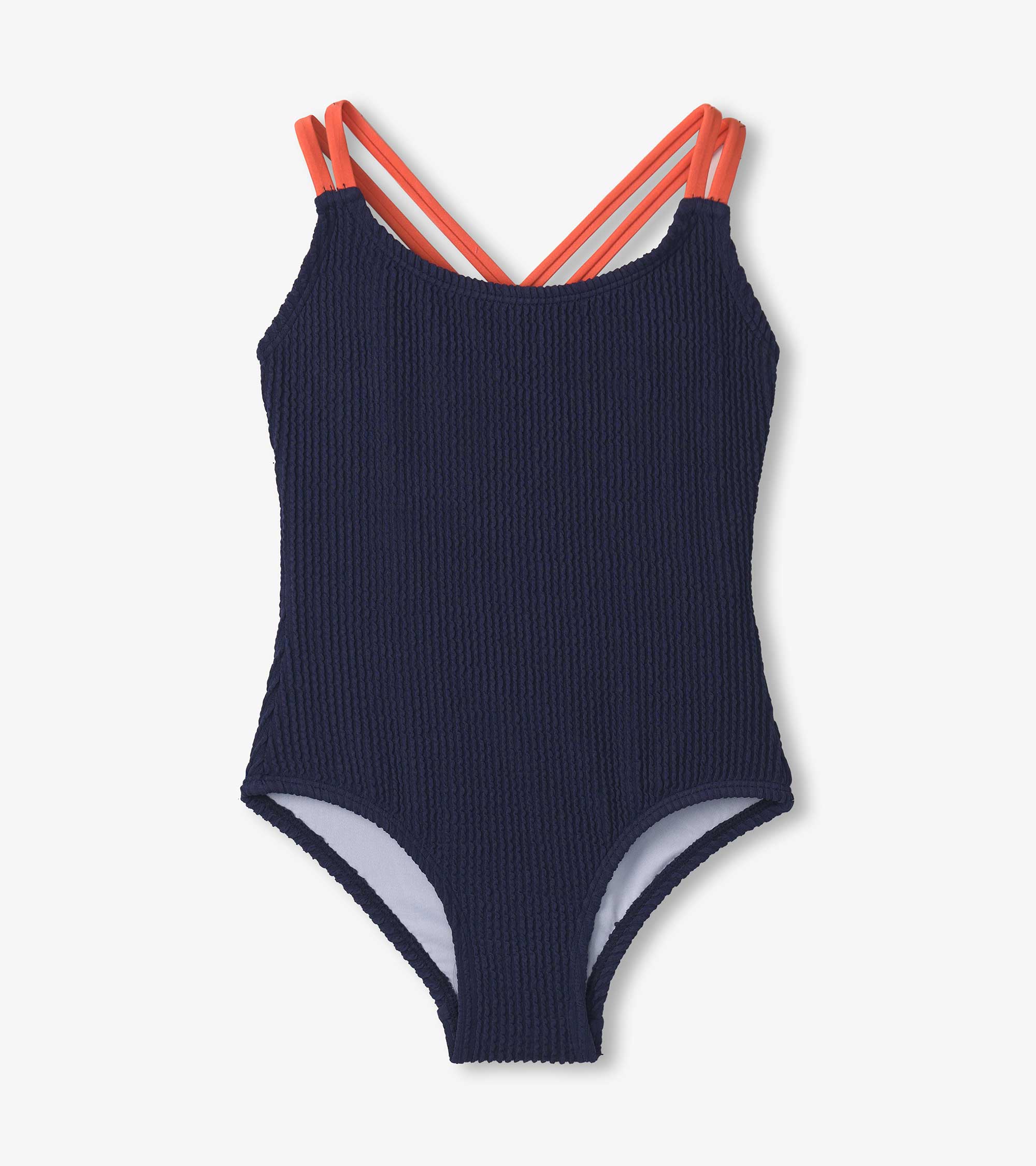 Hatley Girls Patriot Blue Cross Strap Swimsuit