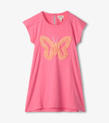Hatley Girls Pink Butterfly A-Line Panel Dress