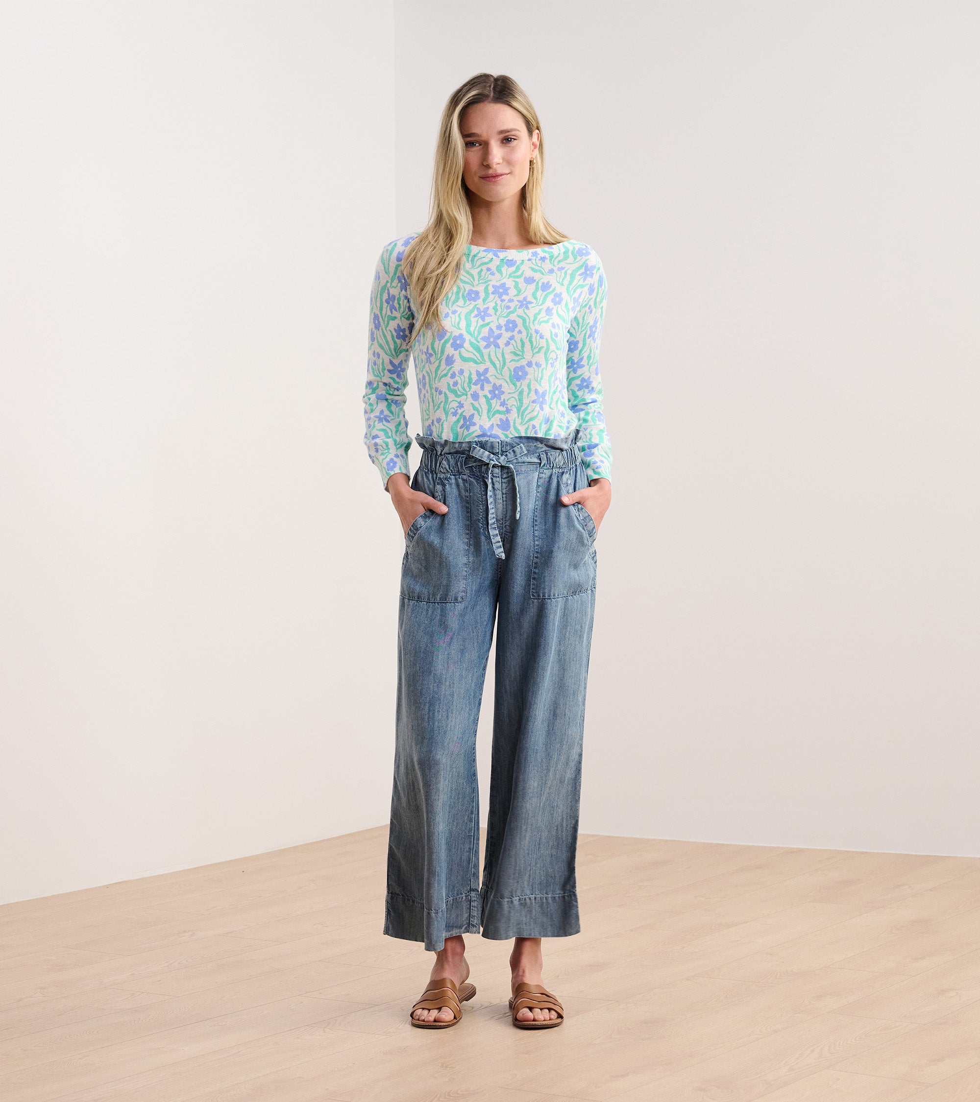 Hatley 3/4 Sleeve Knit Breton - Painted Flowers