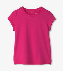 Hatley Girls Pink Mesh Trim T-Shirt