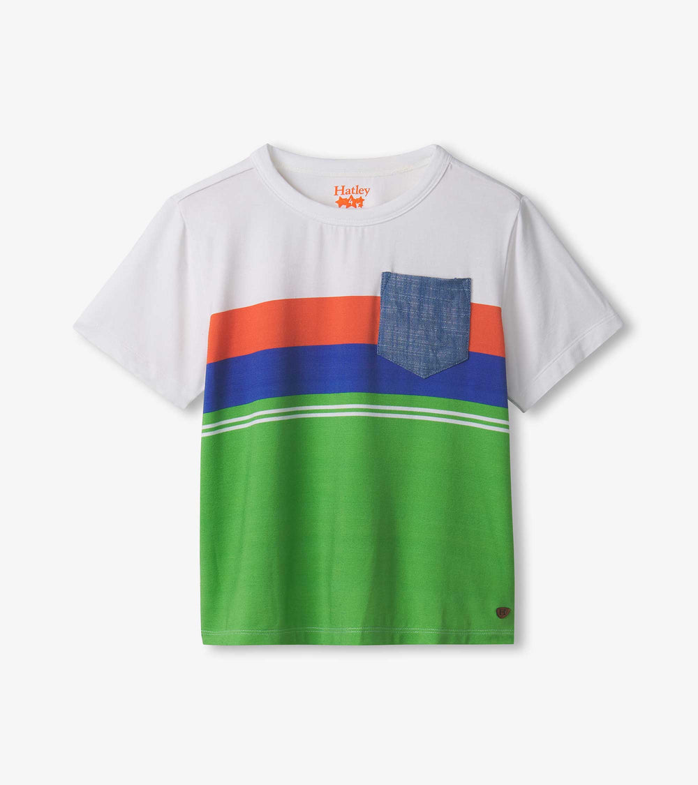 Hatley Boys Spring Color Block Color Block Bamboo T-Shirt