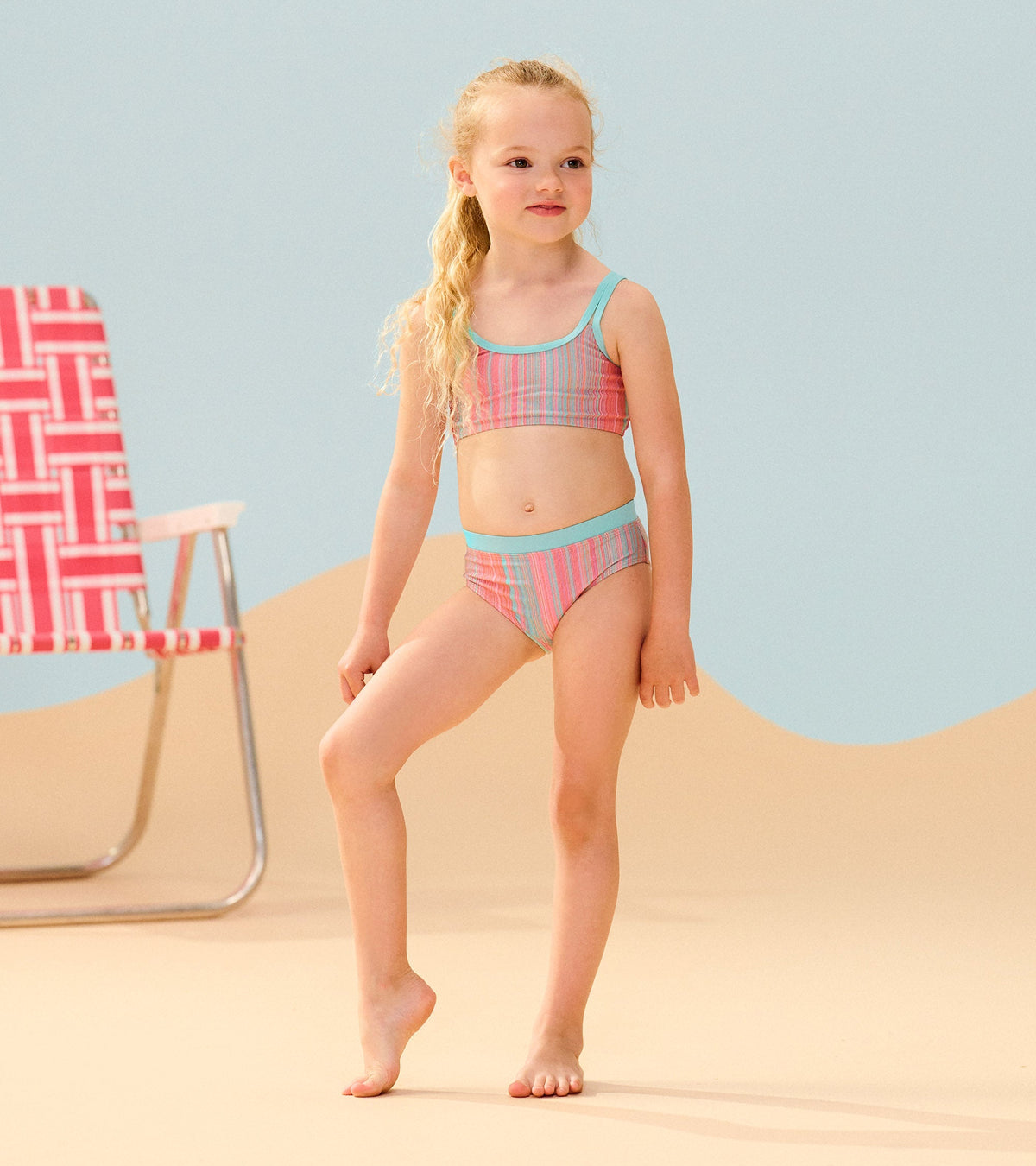 Hatley Girls Shimmer Stripe Bikini Set