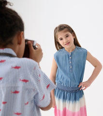 Hatley Girls Sapphire Stripes Smocked Waist Dress