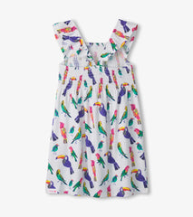 Hatley Girls Tropical Birds Smocked Dress