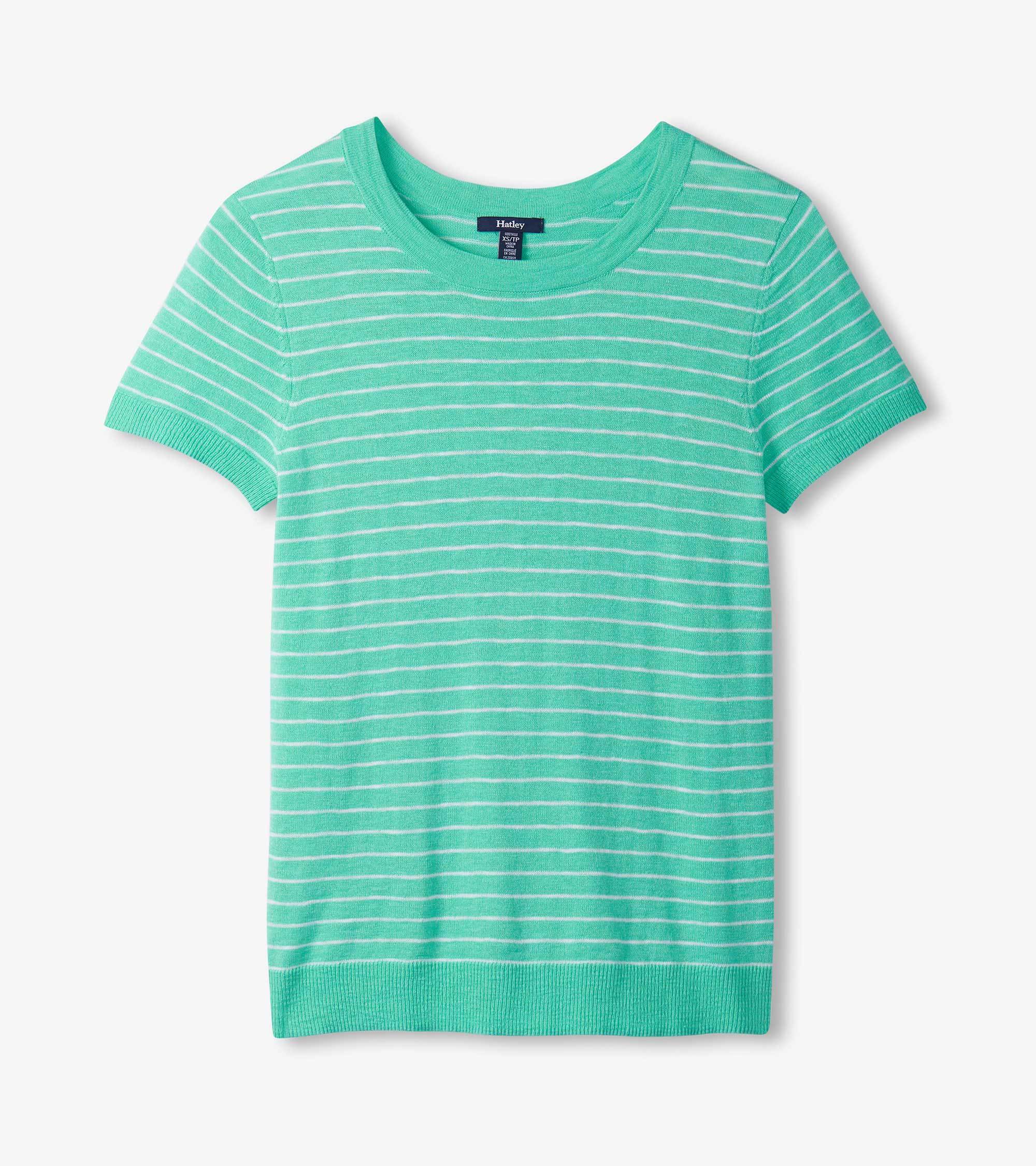 Hatley Simone Knit Tee - Teal Stripes