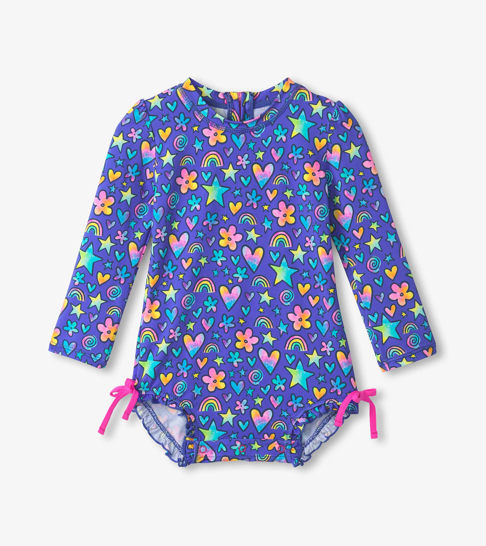 Hatley Baby Girls Watercolor Doodles Rashguard Swimsuit