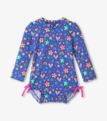 Hatley Baby Girls Watercolor Doodles Rashguard Swimsuit