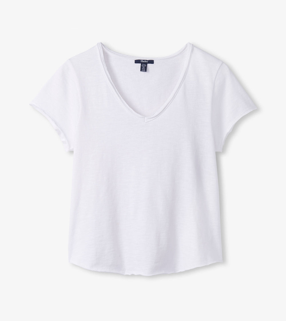 Hatley Sadie V-Neck Tee - White