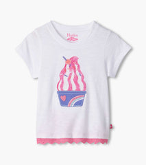 Hatley Baby & Toddler Girls Ice Cream Sundae Eyelet Trim T-Shirt