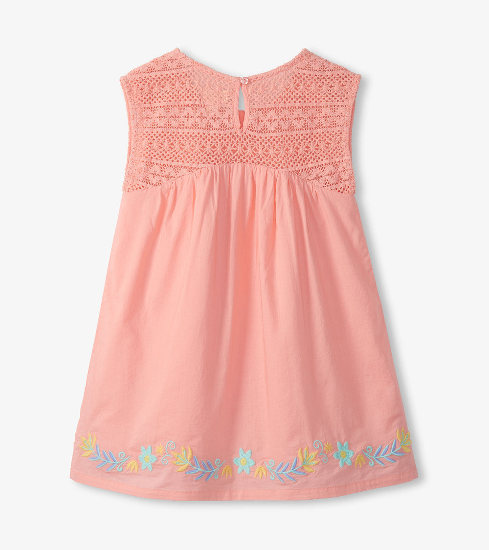 Hatley Girls Apricot Blush Crochet Bodice Dress