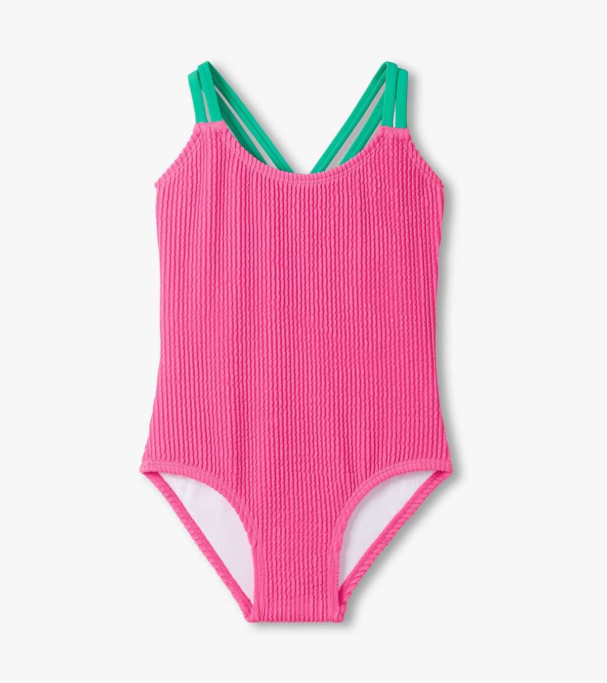 Hatley Girls Hot Pink Ribbed One-Piece Swimsuit