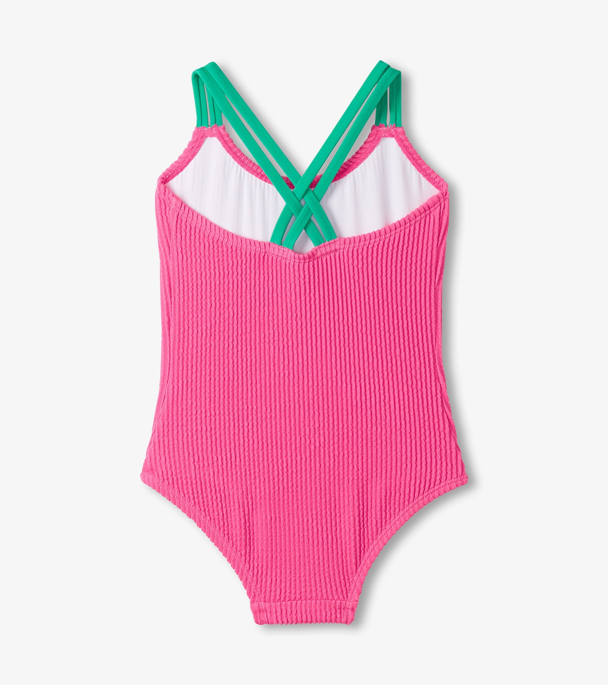 Hatley Girls Hot Pink Ribbed One-Piece Swimsuit