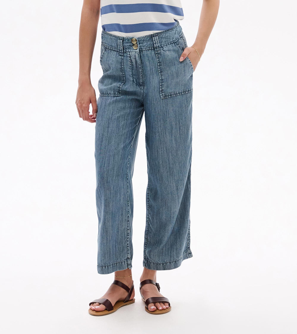 Hatley Sophie Wide Leg Pants - Blue Acid Rinse