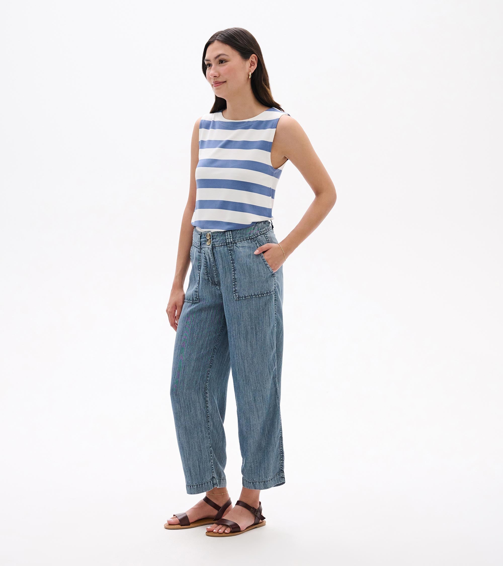 Hatley Sophie Wide Leg Pants - Blue Acid Rinse