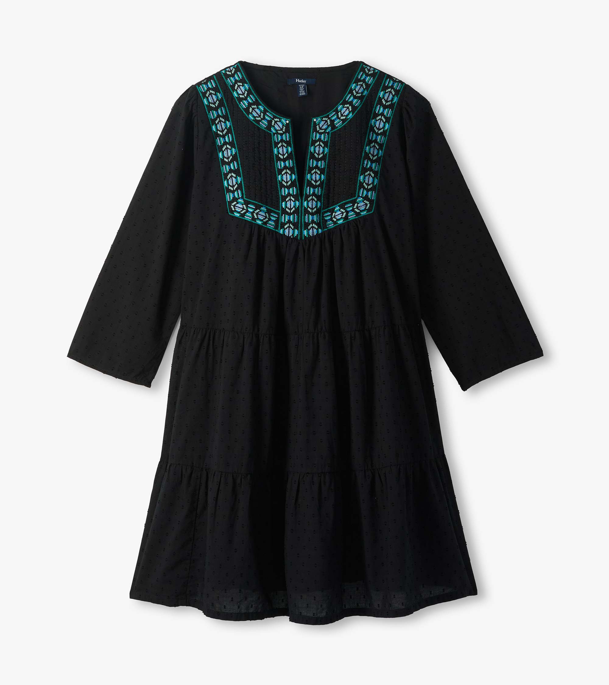 Hatley Amira Tiered Dress - Black Swiss Dot