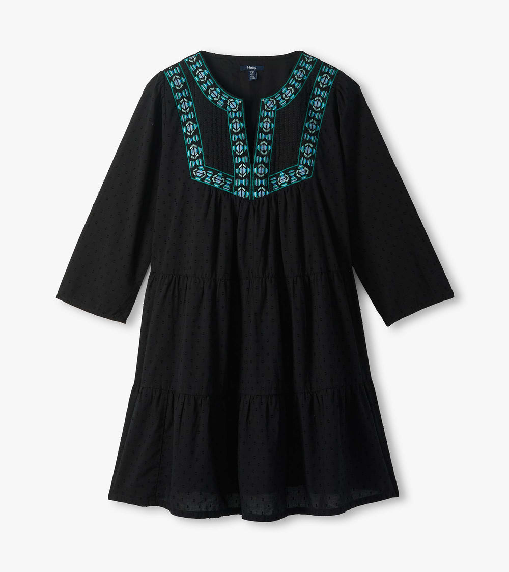 Hatley Amira Tiered Dress - Black Swiss Dot