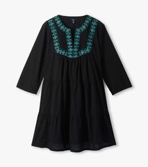 Hatley Amira Tiered Dress - Black Swiss Dot