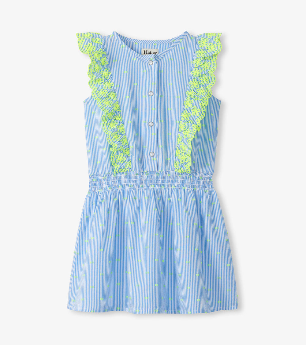 Hatley Girls Neon Dots Scallop Ruffle Dress