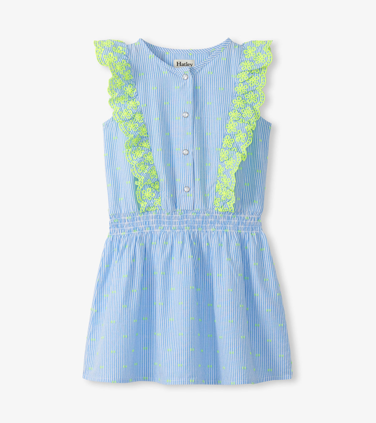 Hatley Girls Neon Dots Scallop Ruffle Dress