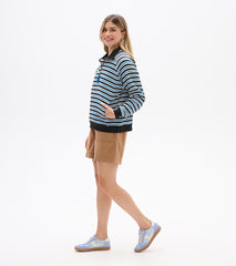 Hatley Mock Neck Pullover - Black Stripes