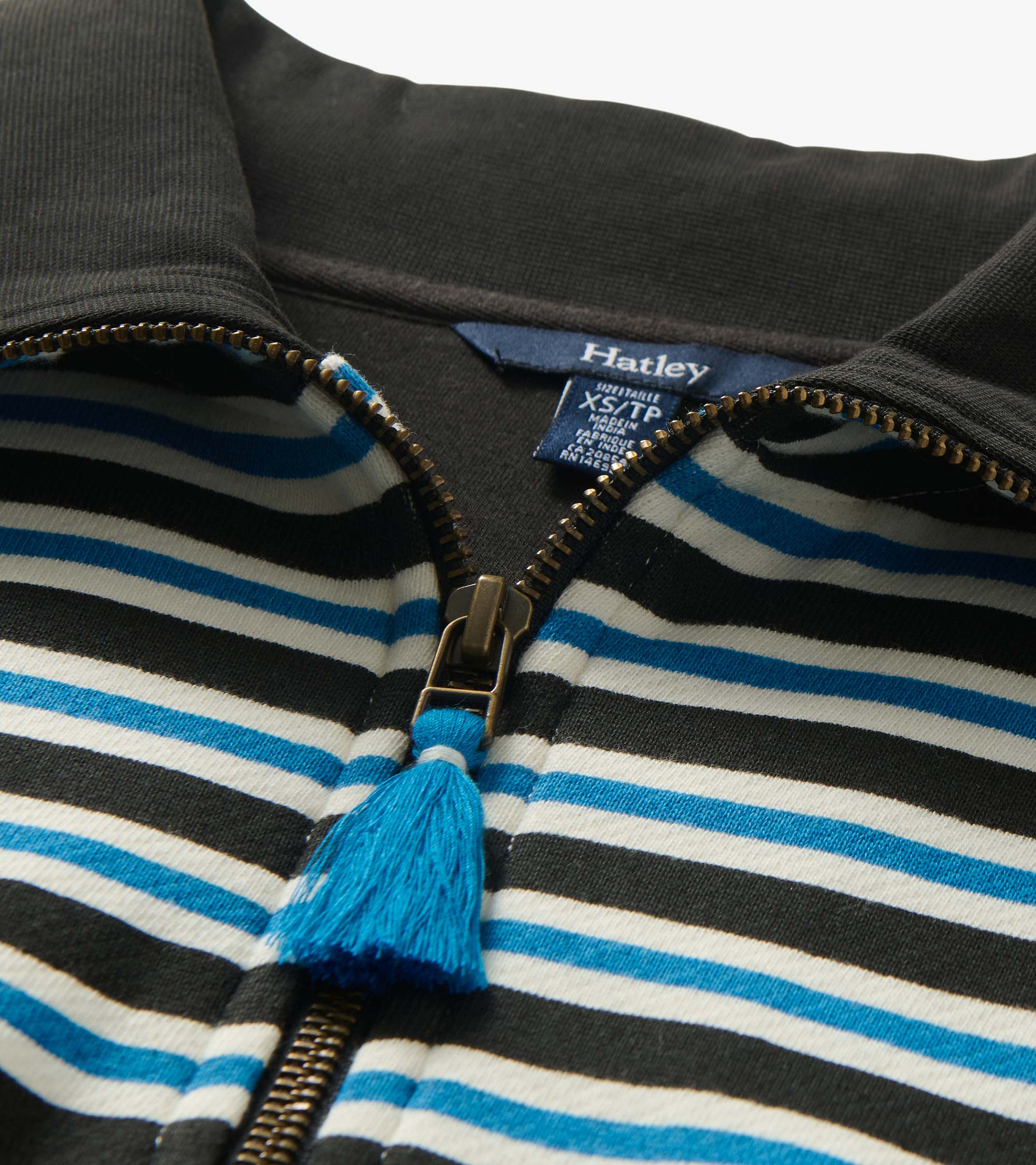 Hatley Mock Neck Pullover - Black Stripes