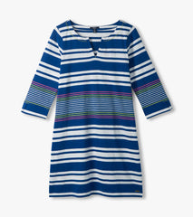 Hatley Lily Notch Neck Dress - Cheery Block Stripes