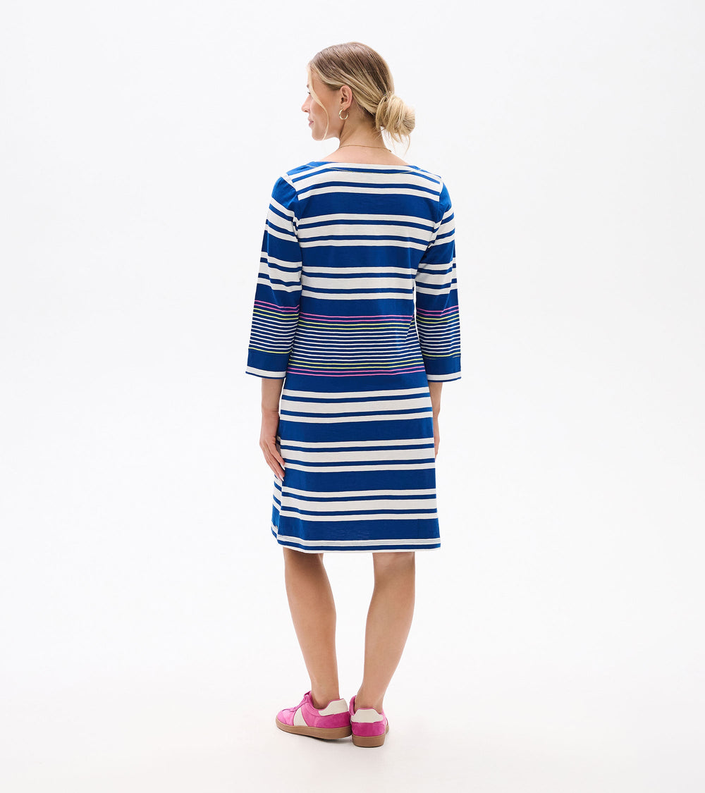 Hatley Lily Notch Neck Dress - Cheery Block Stripes