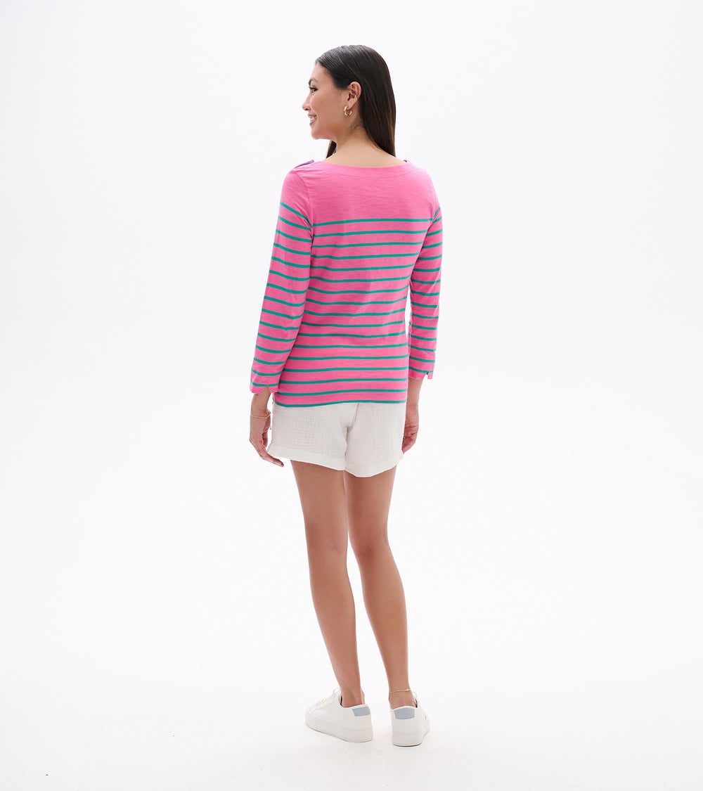 Hatley Button Breton - Watermelon Stripes