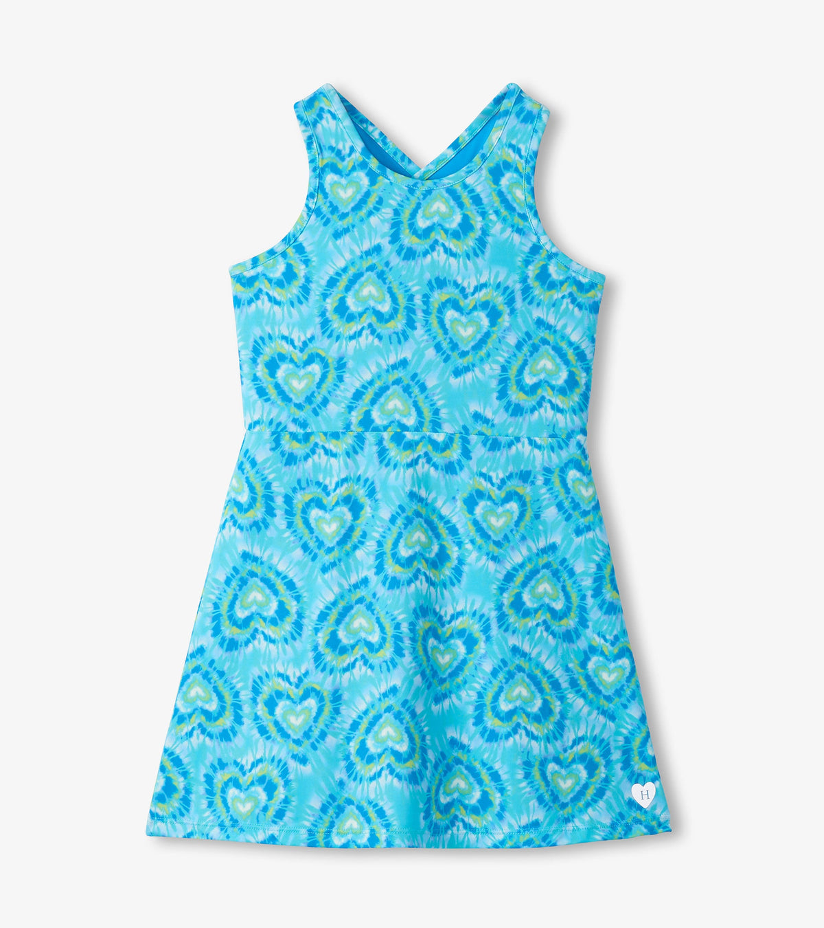 Hatley Girls Blue Candy Hearts Active A-Line Dress