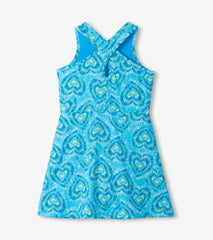 Hatley Girls Blue Candy Hearts Active A-Line Dress