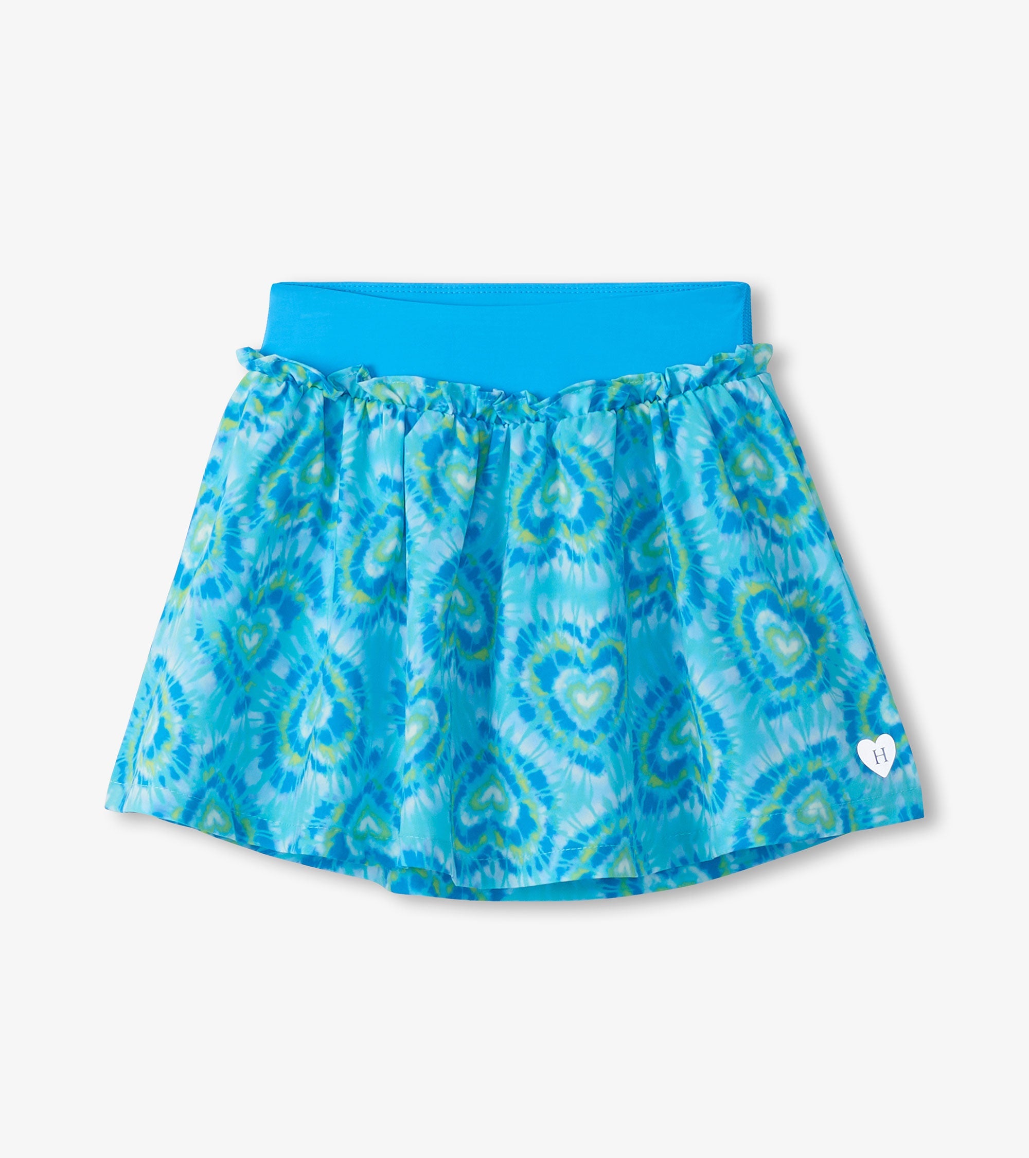 Hatley Girls Blue Candy Hearts Ruffle Skort