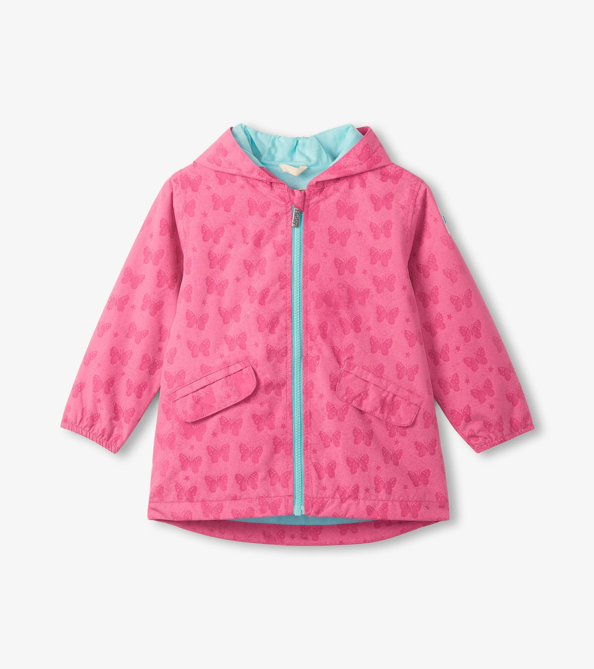 Hatley Girls Color Reveal Butterflies Microfiber Rain Jacket