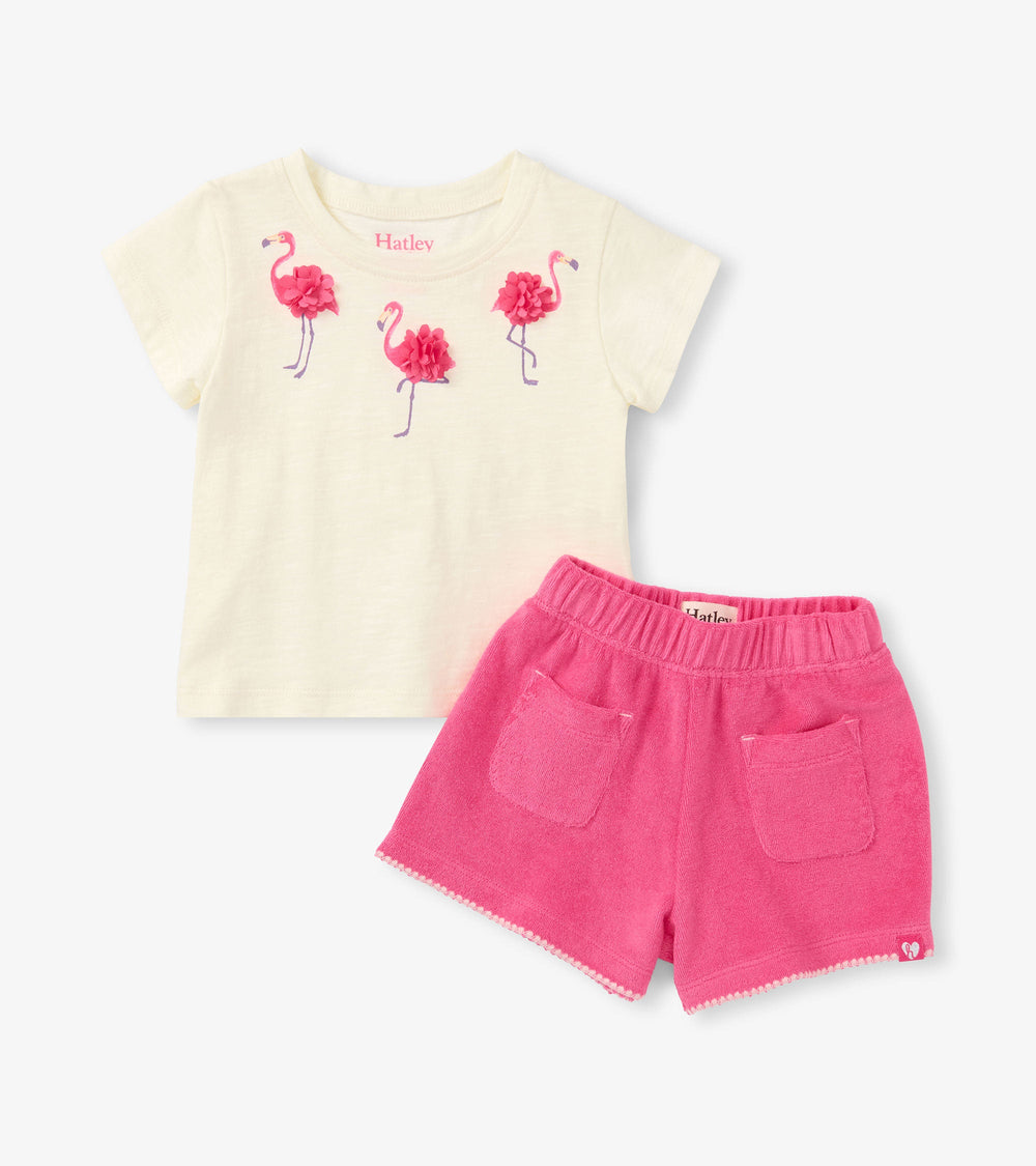 Hatley Baby & Toddler Girls Flamingo T-Shirt & Short Set
