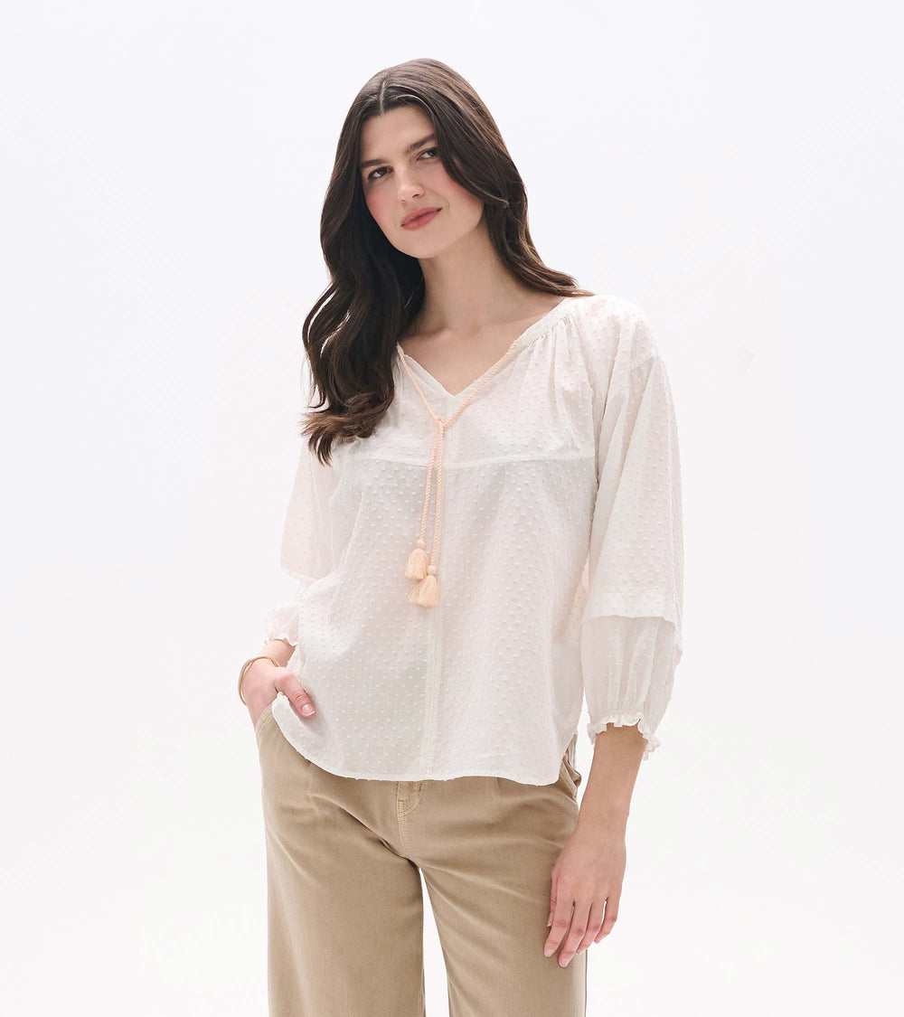 Hatley Naomi Blouse - Blush Swiss Dot