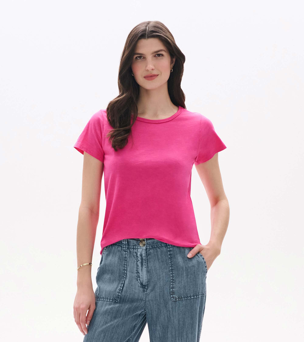 Hatley Essential Crew Neck Tee - Carmine Rose