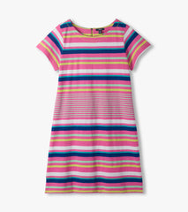Hatley Zip-Back Tee Dress - Cheery Stripes